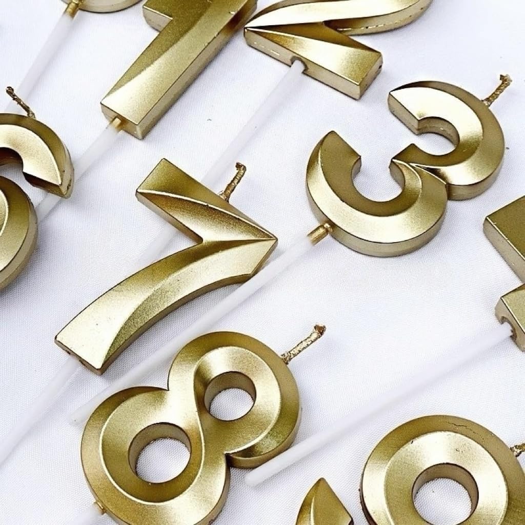 36 Pcs Birthday Candle Set, Tyotrbs Birthday Candles For Cake Champagne Gold Birthday Decorations White Gold Balls Cake Toppers Birthday Candles DIY Cake Decor for Men Women Wedding Anniversary