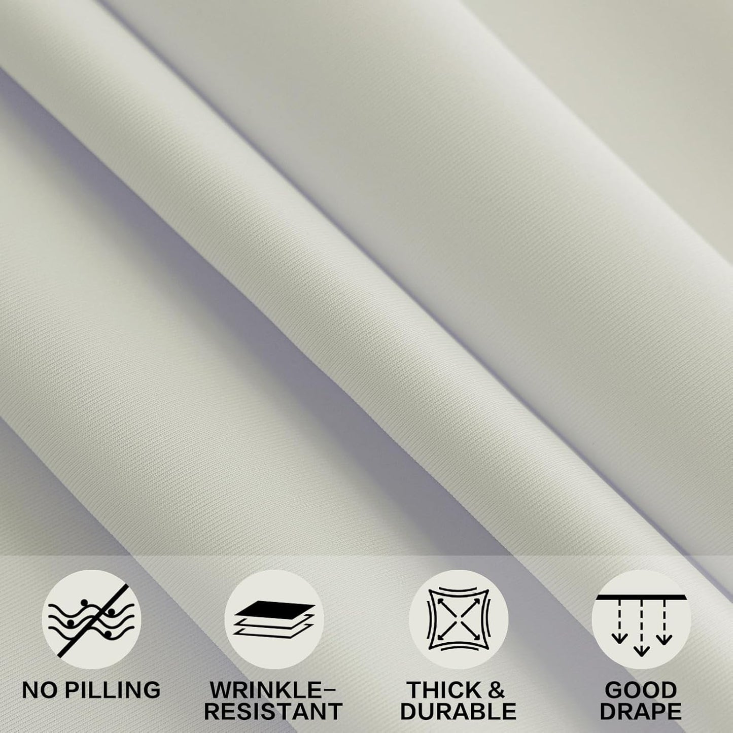 4ft Ivory Stretch Tablecloth for Rectangular Tables - Flared Wrap Design, Waterproof, Wrinkle-Resistant, Washable - Ideal for Weddings, Parties, Banquets & Table Protection