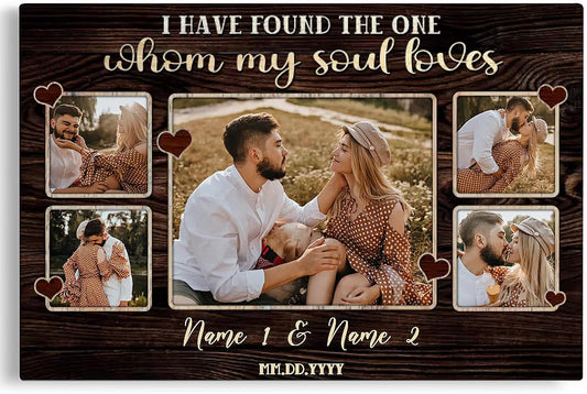 Dem Canvas Personalized Canvas Prints, I Have Found The One, Couple Romance Gifts, Wedding Gifts For Couple Custom Canvas Anniversary Valentine Gift For Wedding Canvas Engagement Gift (36x24)