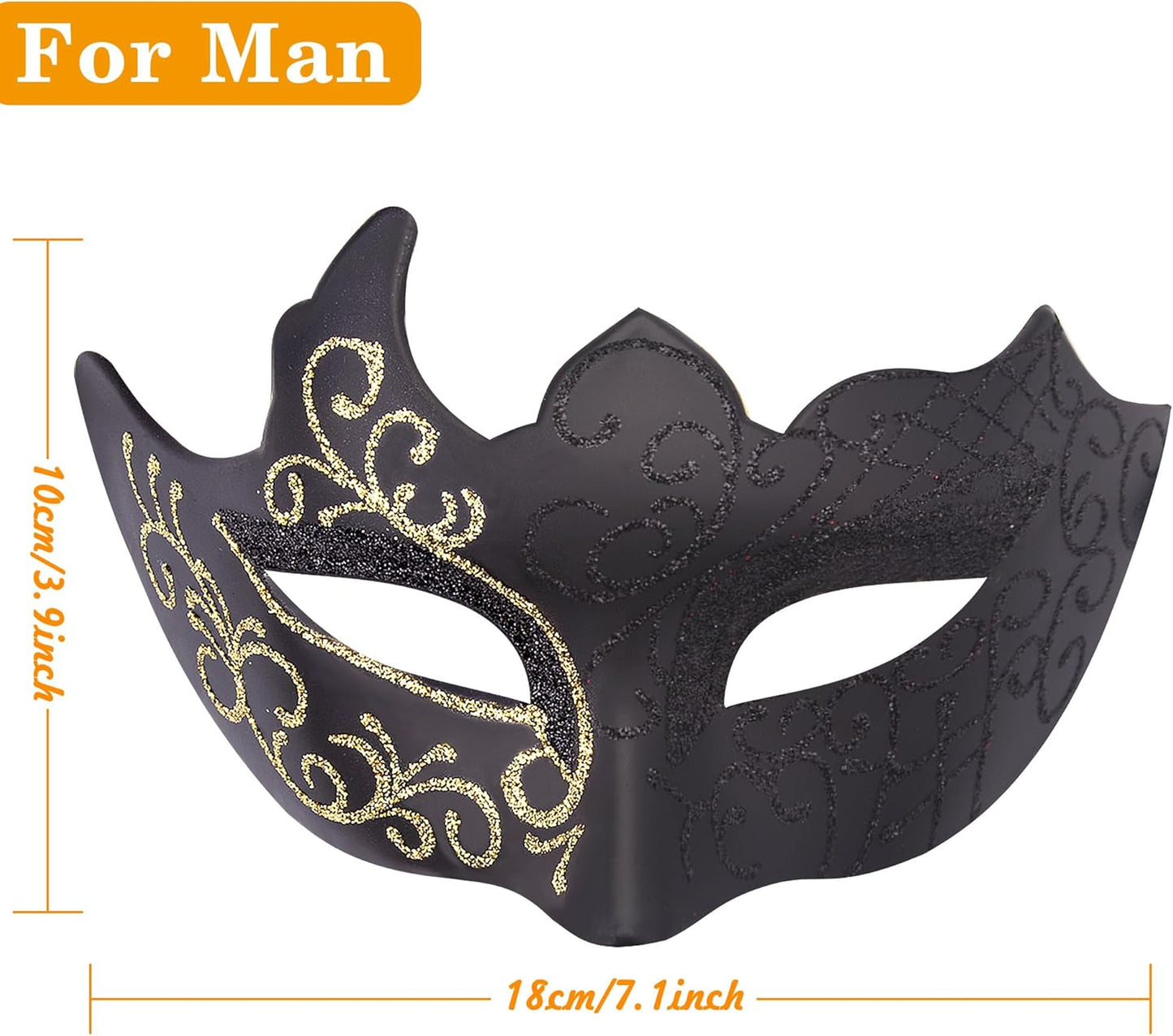 SIQUK Couple Masquerade Masks Set Venetian Party Mask Plastic Halloween Costume Mask Mardi Gras Mask for Women and Men
