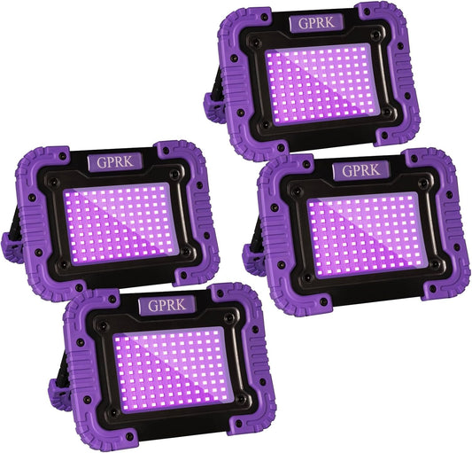 Rechargeable Black Light - Battery-Powered UV Blacklight, Portable,Cordless 395nm Ultraviolet Flood Light for Glow Parties, Night Fishing, UV Paints, Halloween