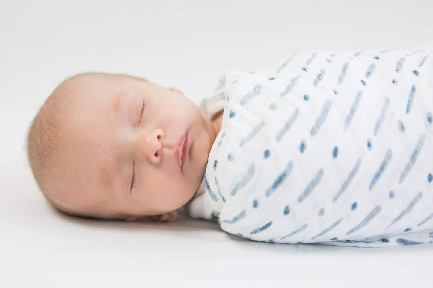 SwaddleDesigns Cotton Muslin Swaddle Blankets, Set of 4, Receiving Blankets for Baby Boys & Girls, Best Shower Gift, 46x46 inches, Denim Indigo