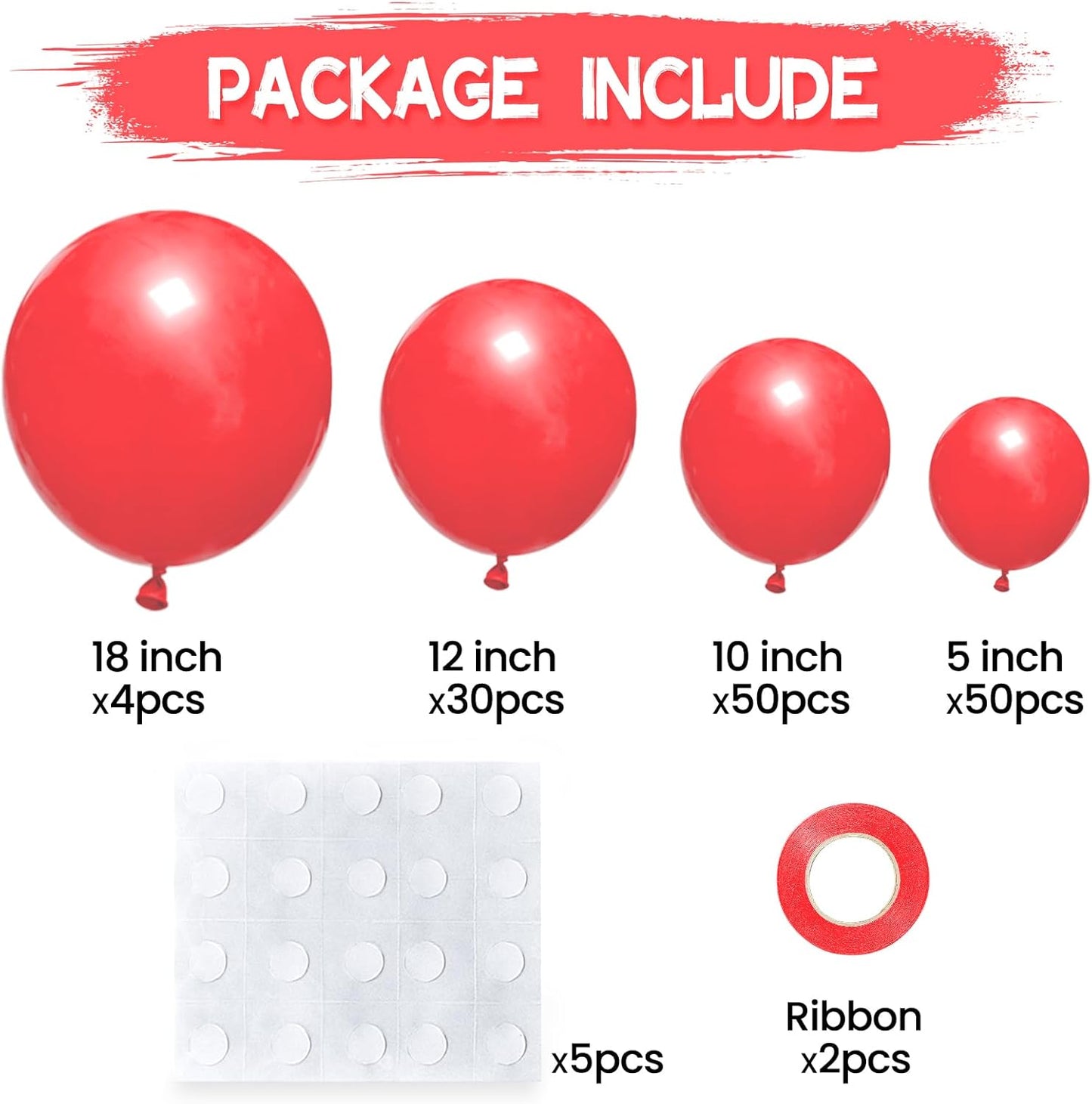 134Pcs Coral Red Balloons Different Sizes 5 10 12 18 Inch Coral red Balloon Latex Balloon for Birthday Wedding Baby Shower. (Vintage coral red)