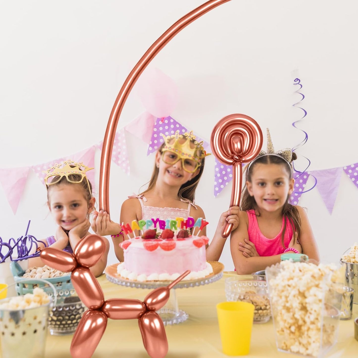 Metallic Rose Gold Long Balloons Premium 260 Twisting Animals Magic Balloons for Birthday Kids Wedding Party Supply 100pcs