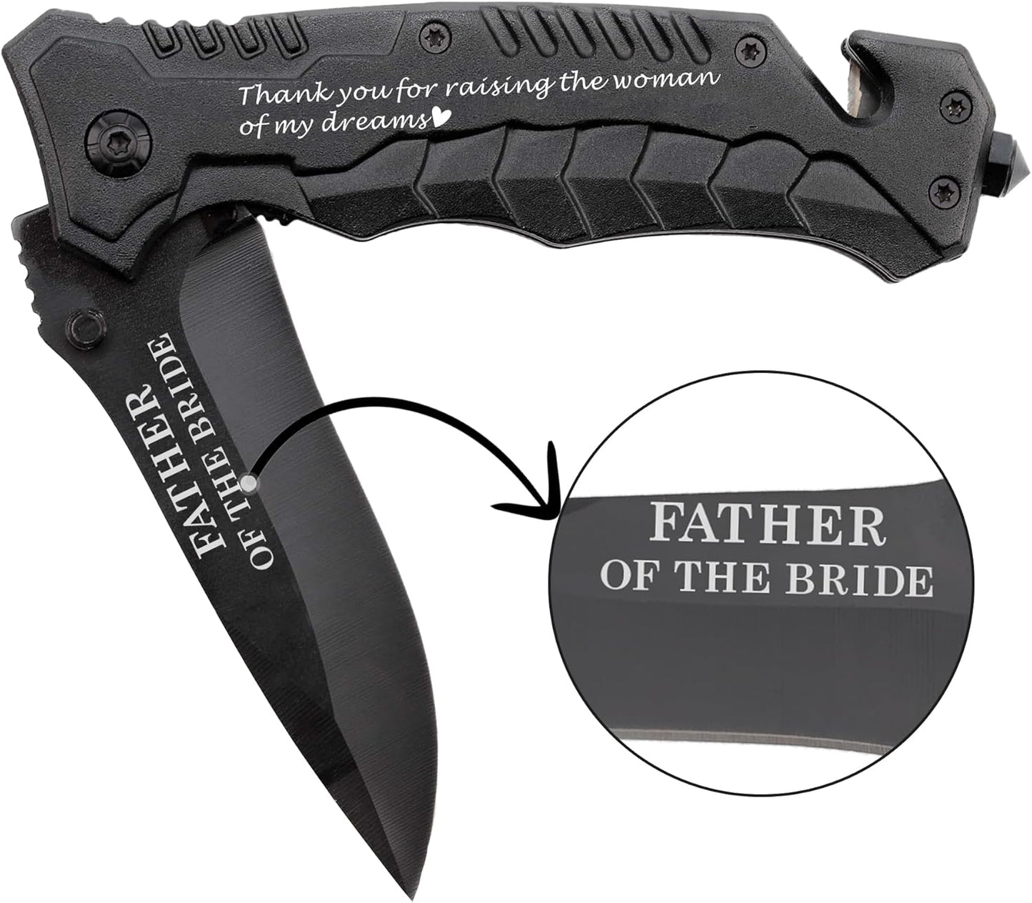 Step Father of the Groom Wedding Gifts from Bride - Engraved Pocket Knife - Thank You for Raising the Man of My Dreams, Thank You Gift for Step Father from Daughter in Law