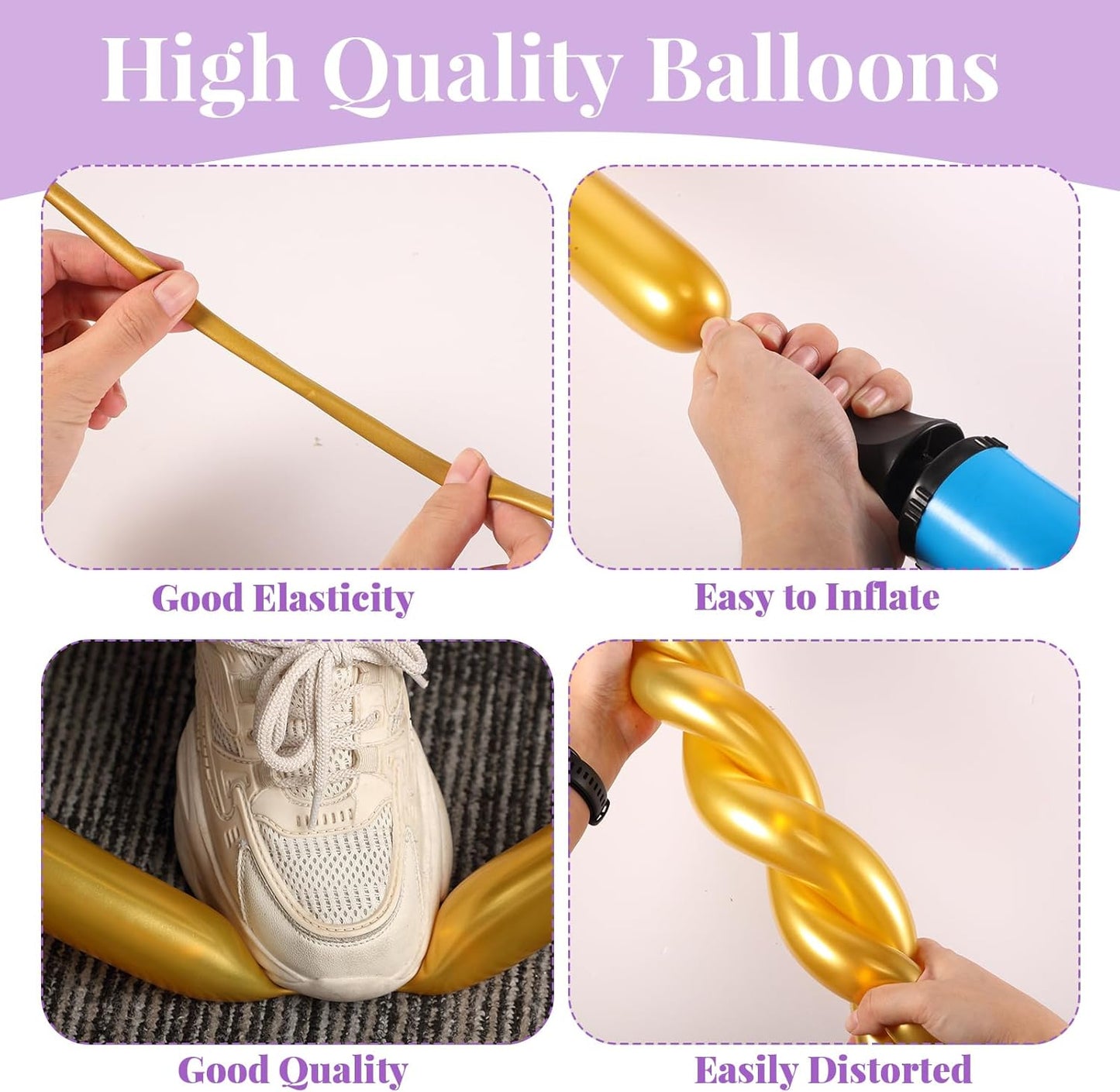Sratte 200 Pcs Graduation 260 Long Balloons Mixed Colors Thickening Latex Long Twisting Animals Balloons for Arch Garland Birthday Wedding Party Decoration(Metallic Colors)