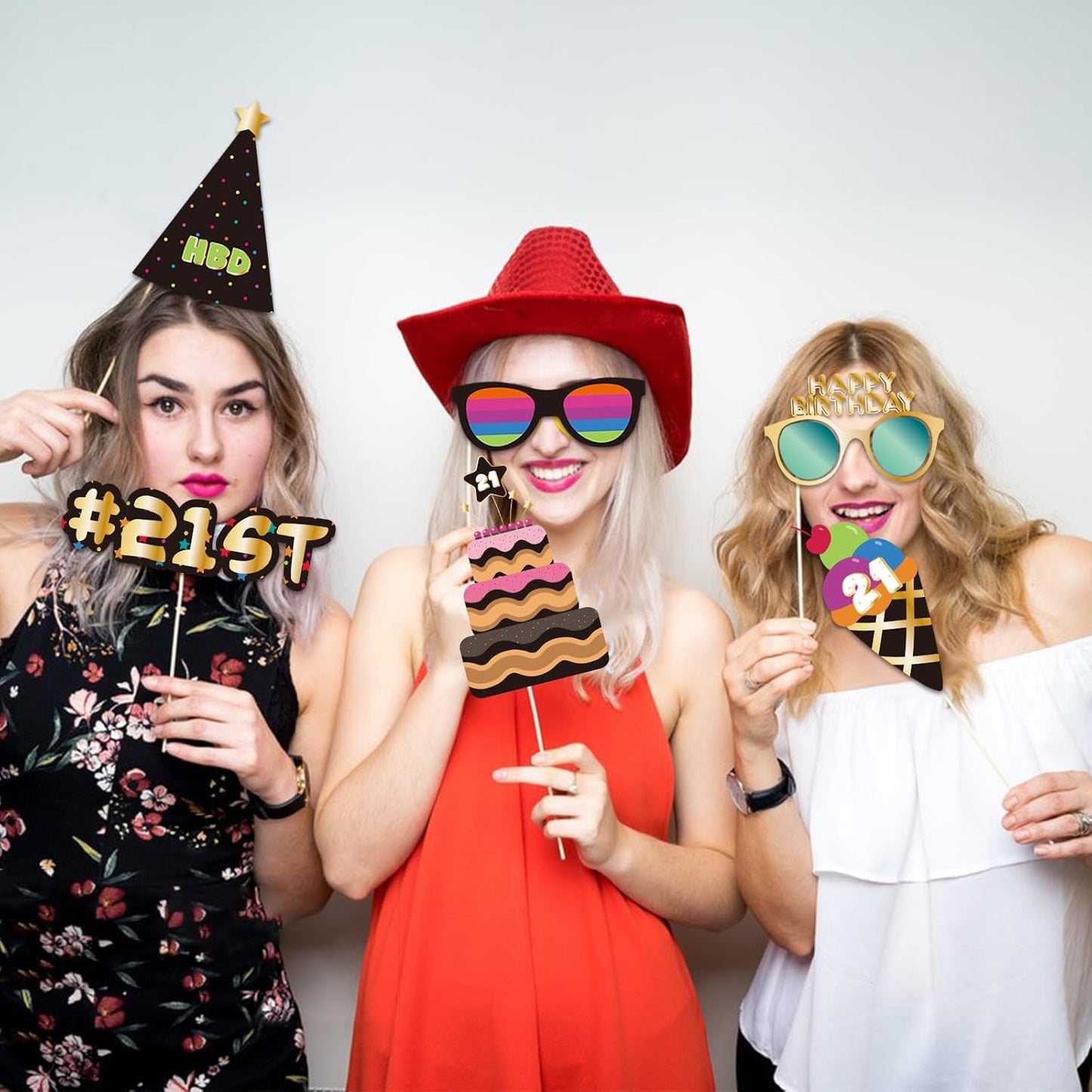BRT Bearingshui 21st Photo Booth Props - Accessories, Party Signs & Decorations for 21st Birthday Celebrations