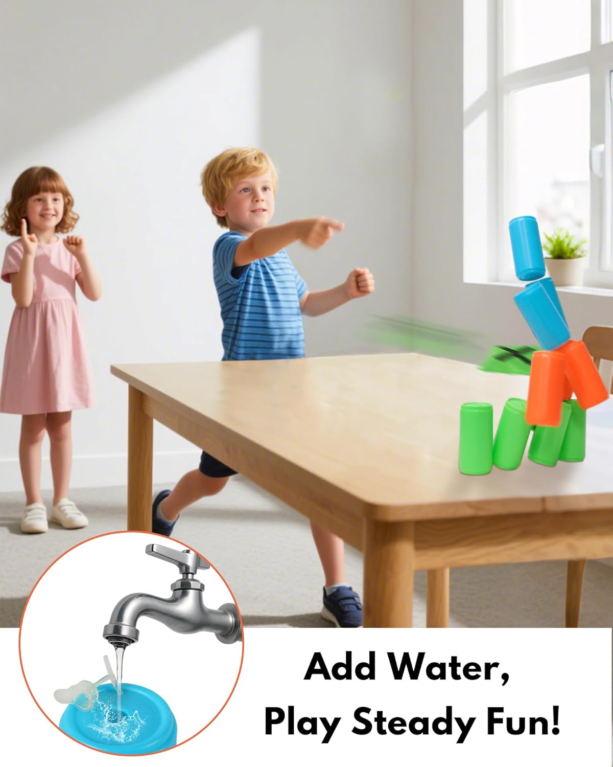 2-in-1 Giant Tic Tac Toe and Can Toss Game - Outdoor Games for Kids & Family, Backyard and Indoor Party Game Set with Bean Bags & Storage Bag