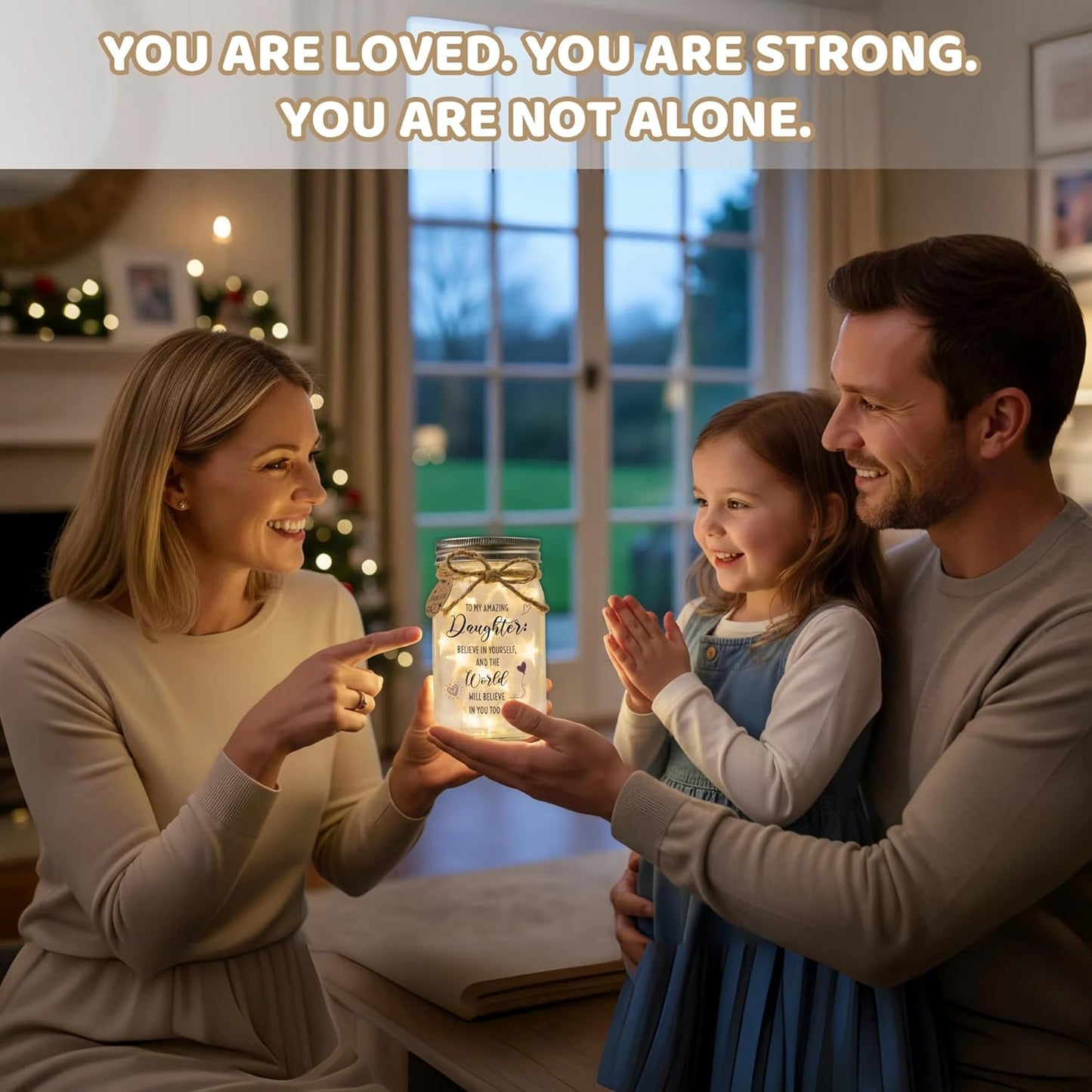 SOLMAY Mason Jar Night Light for Daughter – Sentimental Birthday, Christmas, Graduation & Mother’s Day Gift from Mom or Dad – Inspirational Decorative Jar Lamp with LED Fairy Lights