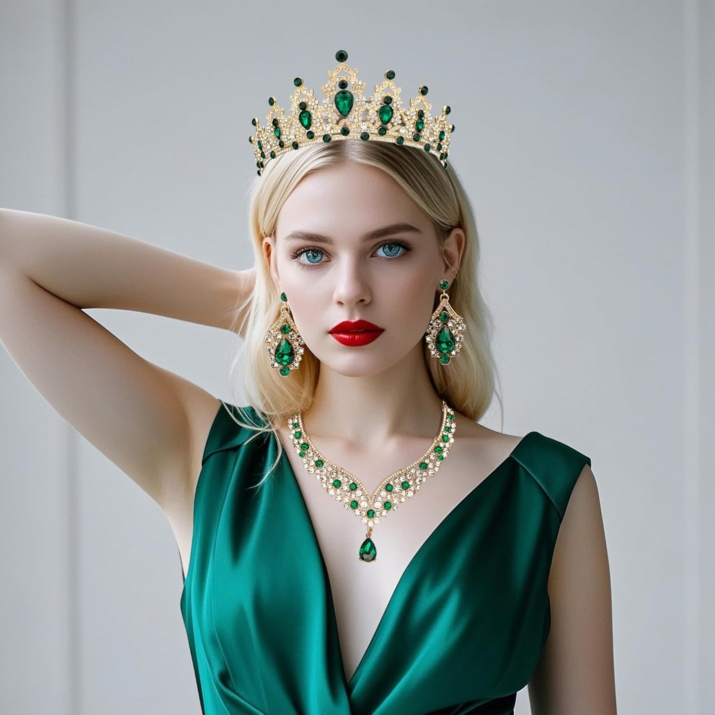 Crowns and Tiaras jewelry sets for Wedding princess birthday party Halloween Prom Pageant Jewelry for Women Crystal Bridal Jewelry Set for women