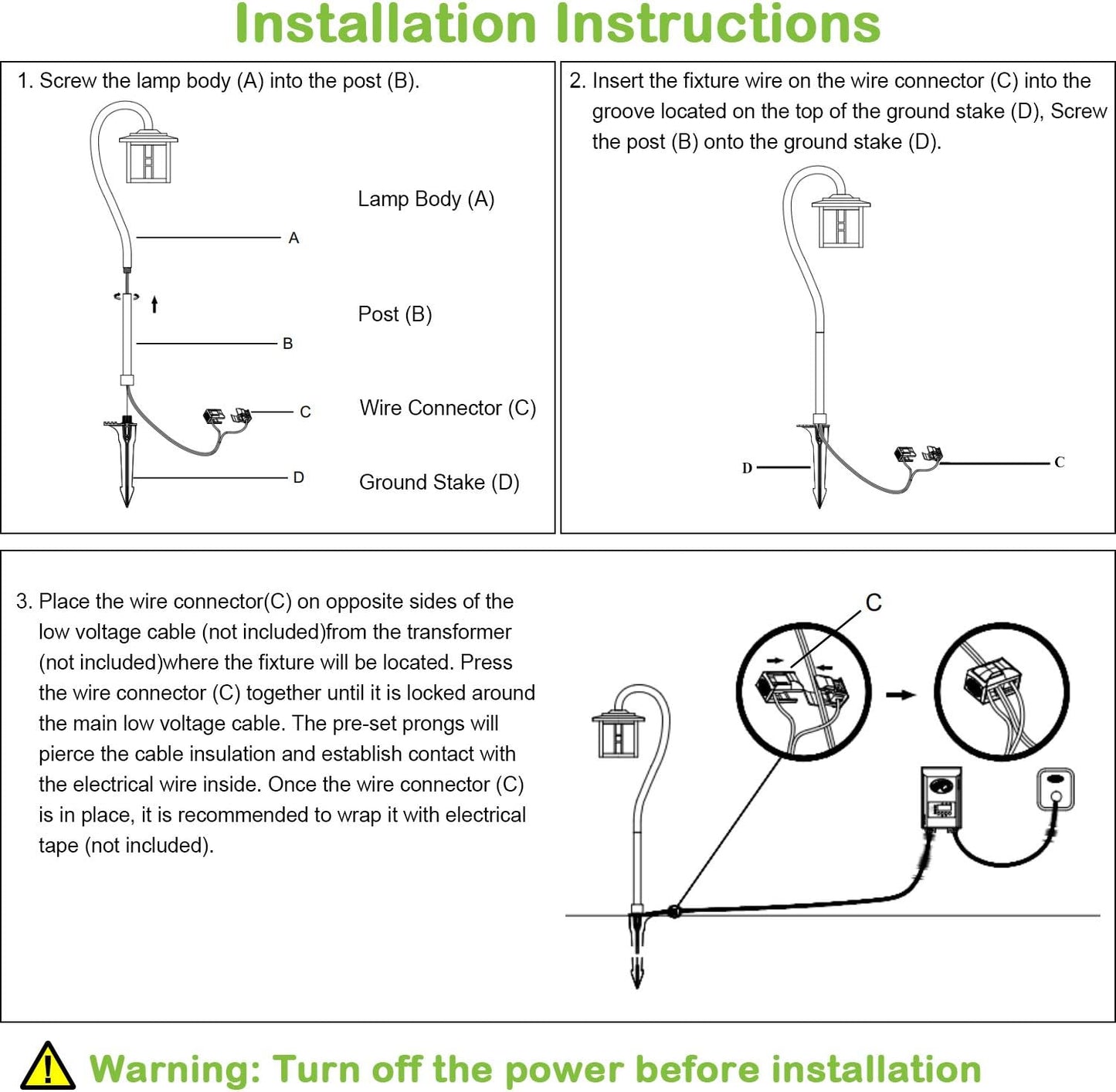 hykolity Low-Voltage Outdoor Integrated LED Landscape Lighting, 3W 185LM Oil-Rubbed Bronze Pathway Light for Yard Lawn, Die-Cast Aluminum Construction, 4-Pack, ETL Listed, 15-Year Lifespan
