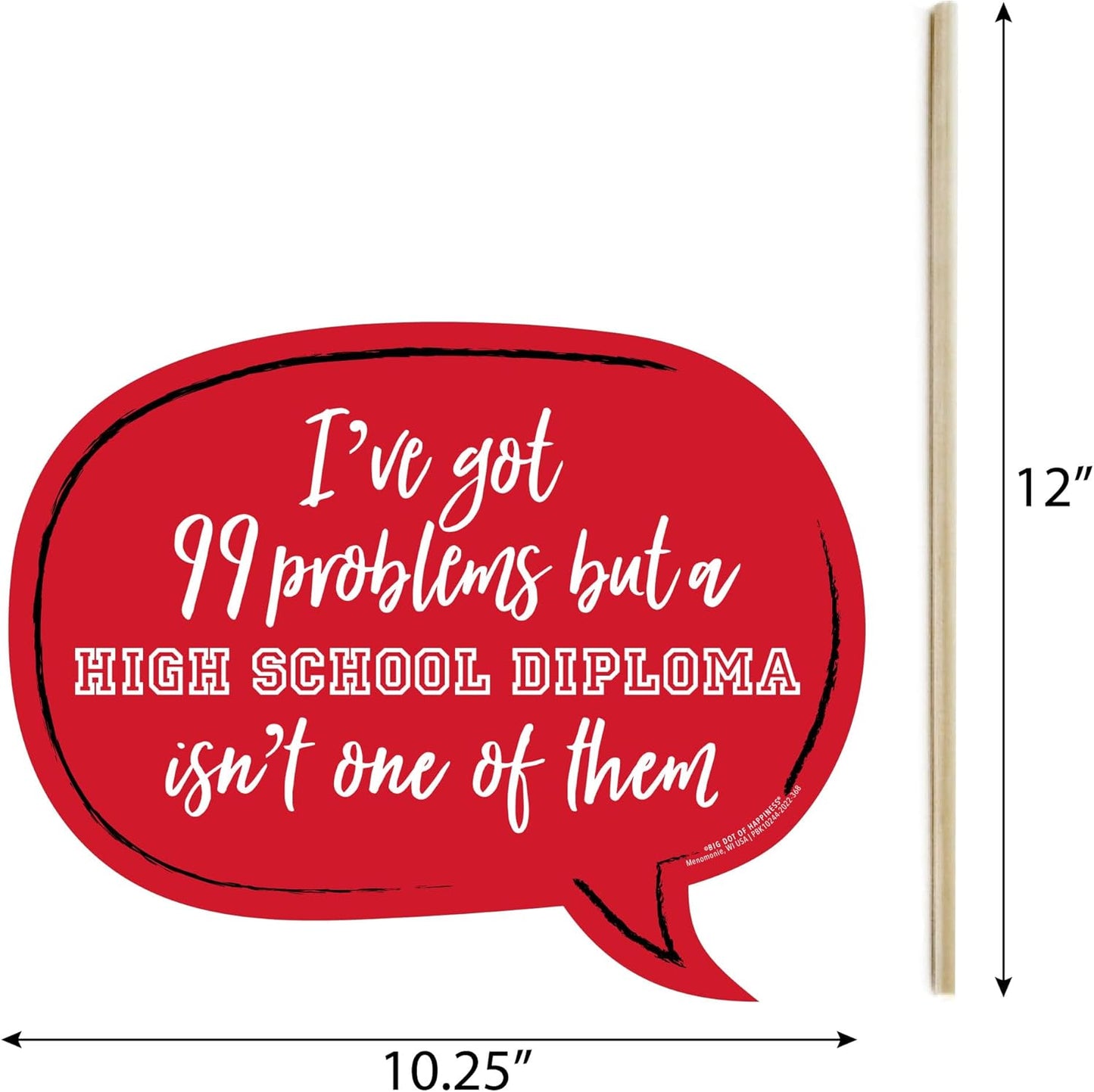 Big Dot of Happiness Funny Reunited Red - School Class Reunion Party Photo Booth Props Kit - 10 Piece