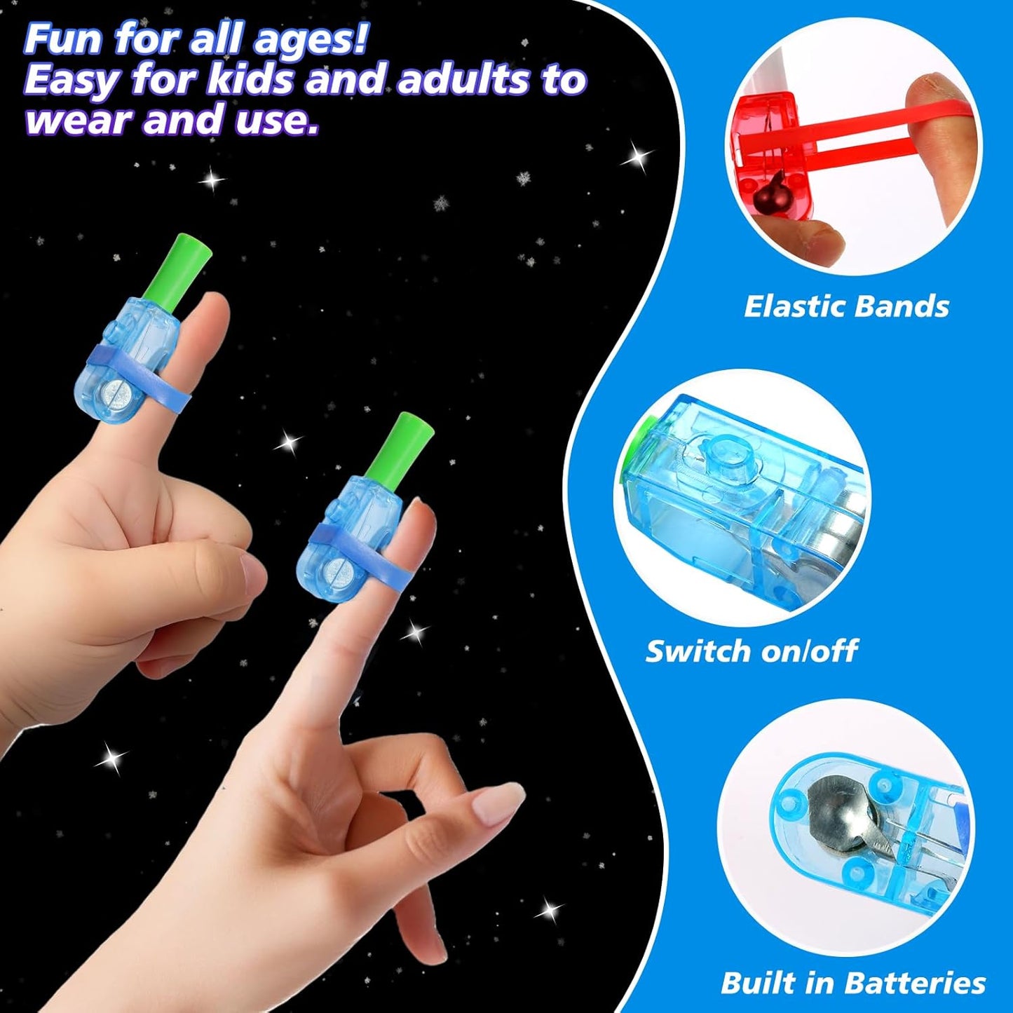 Superhero Finger Lights, 24 PCS Glow in the Dark LED Flashlights Hero Theme Party Favors, Bulk Fun Light Up Toys for Halloween Trick or Treats, Classroom Rewards, Party Goodie Bag Fillers & Kids Gifts