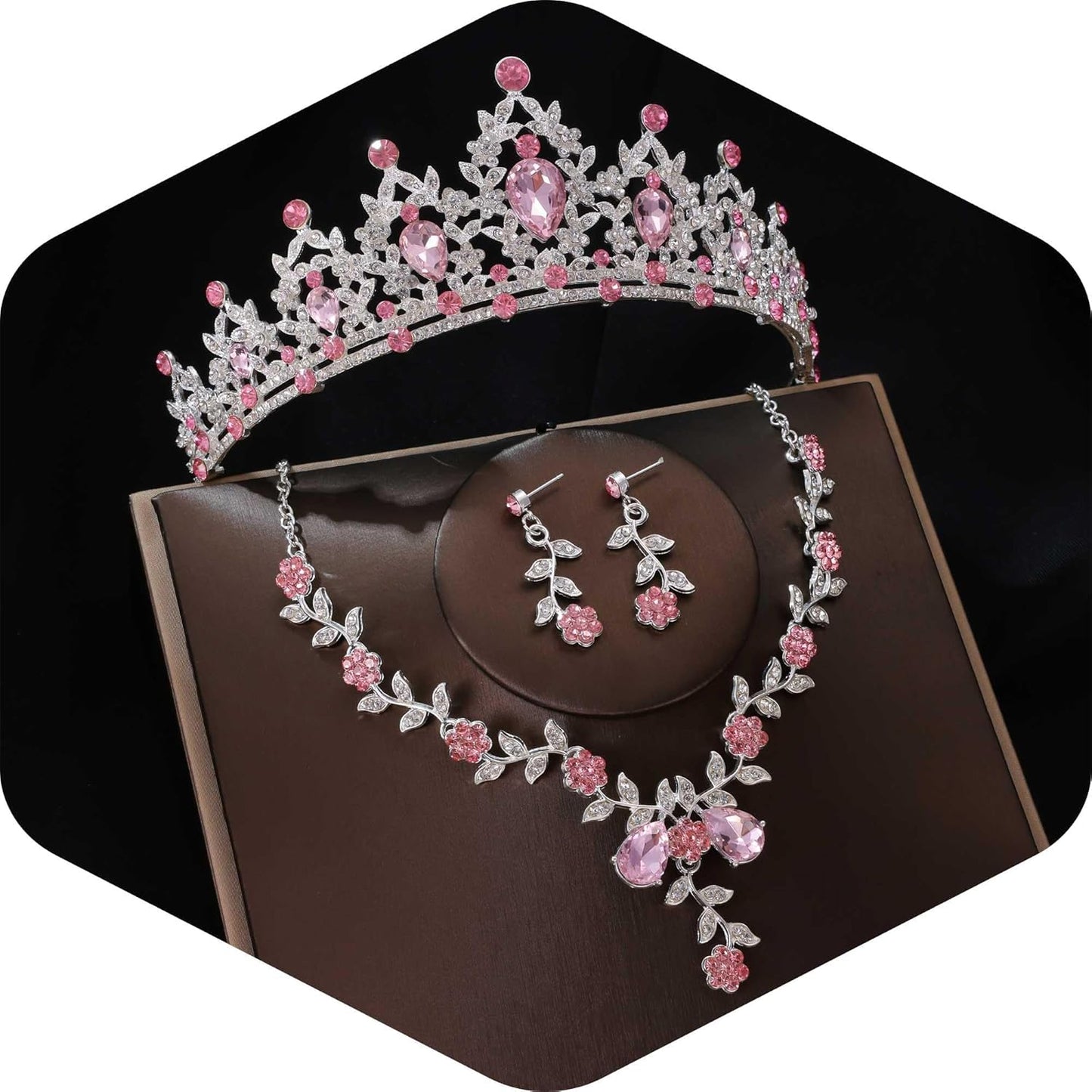 Kamirola Tiaras and Crowns for Women,Tiaras Earrings Necklace, Crystal Bridal Jewelry Set, Costume Party Halloween Prom Pageant Jewelry for Women(TR45)