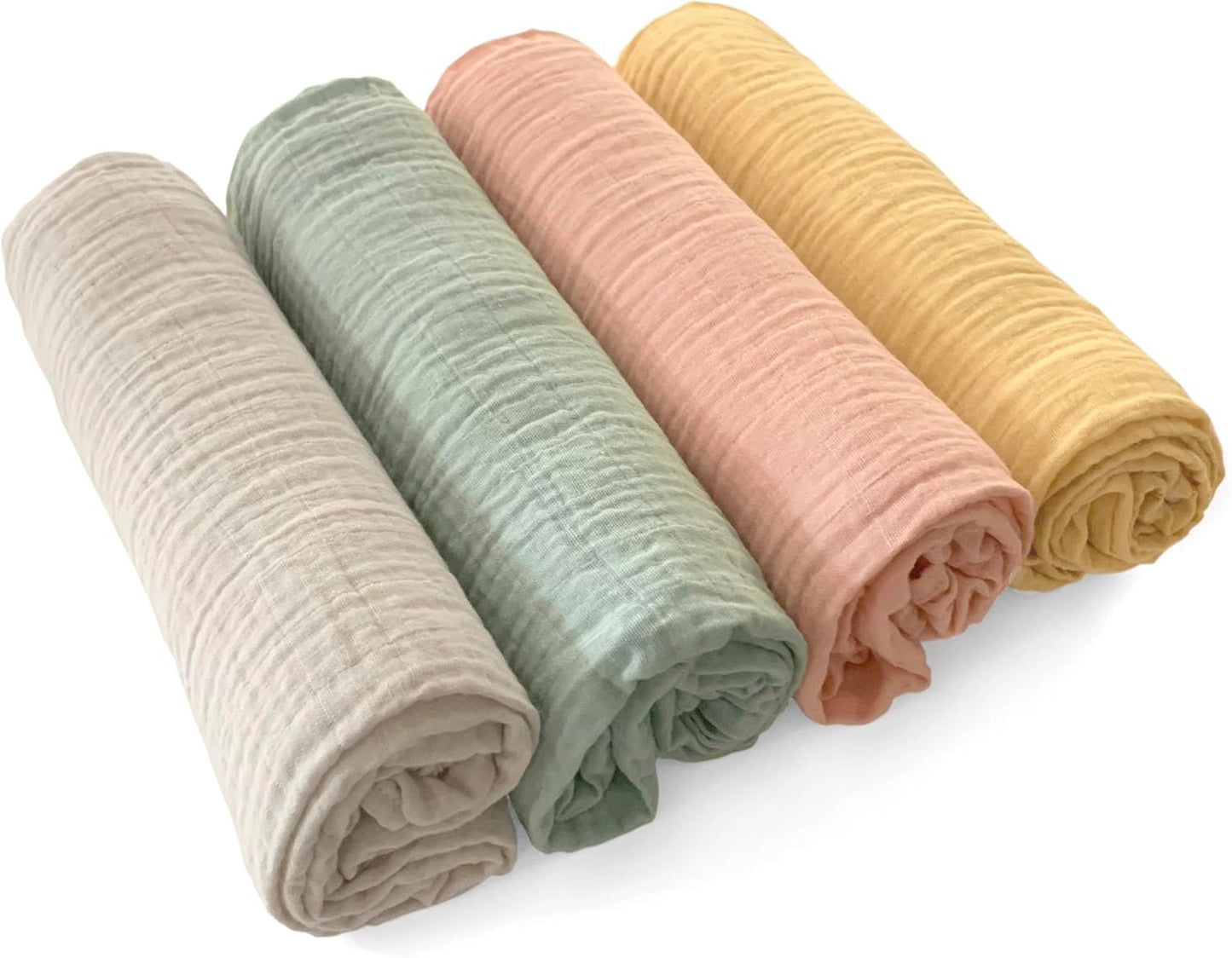 SwaddleDesigns Cotton Muslin Swaddle Blankets for Babies, Set of 4, Neutral Receiving Blankets for Newborn, Baby Registry & Gift, 46x46 inches, Spring Garden