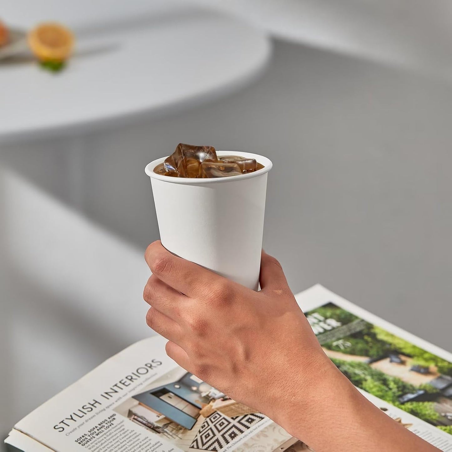 JOLLY PARTY 300 Pack 12 oz Disposable Paper Coffee Cup, Hot/Cold Beverage Drinking Cups for Water, Paper Coffee Cups, White Hot Coffee Cups