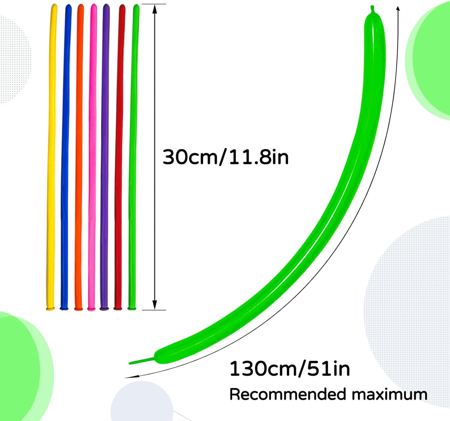 KAWKALSH 260 Long Balloons for Balloon Garland Thickening Skinny Latex Twisting Animals Modeling Christmas Birthday Wedding Party Festival Decorations 100pcs