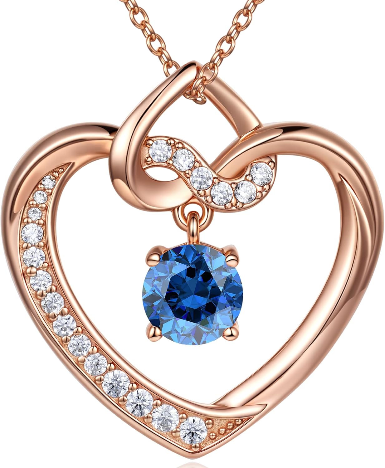 Heart Birthstone Necklaces Gifts for Women Wife, Jewelry for Women Wedding Anniversary Birthday Gifts for Wife Girlfriend Mom Christmas Valentines Gifts S925 Sterling Silver