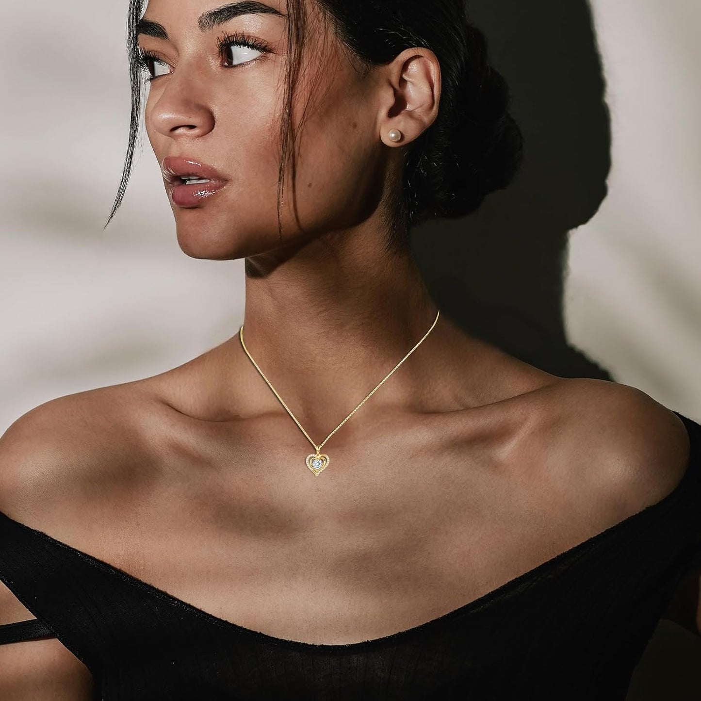 Moissanite Heart Necklace for Women Birthday Gifts for Wife S925 Sterling Silver Jewelry for Christmas Anniversary Valentine Birthday Gift for Her Girlfriend Mom