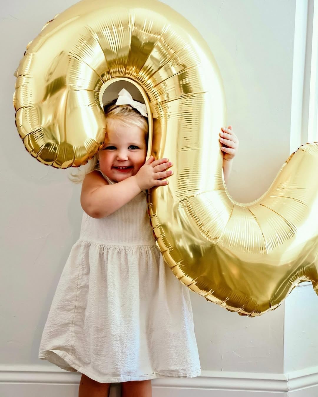 Champagne Gold 4 Balloon, Number Balloons 40 Inch, Light Gold 4th Birthday Decorations for Girls Four Large Numbers for Party Decor, Number 4 Balloon
