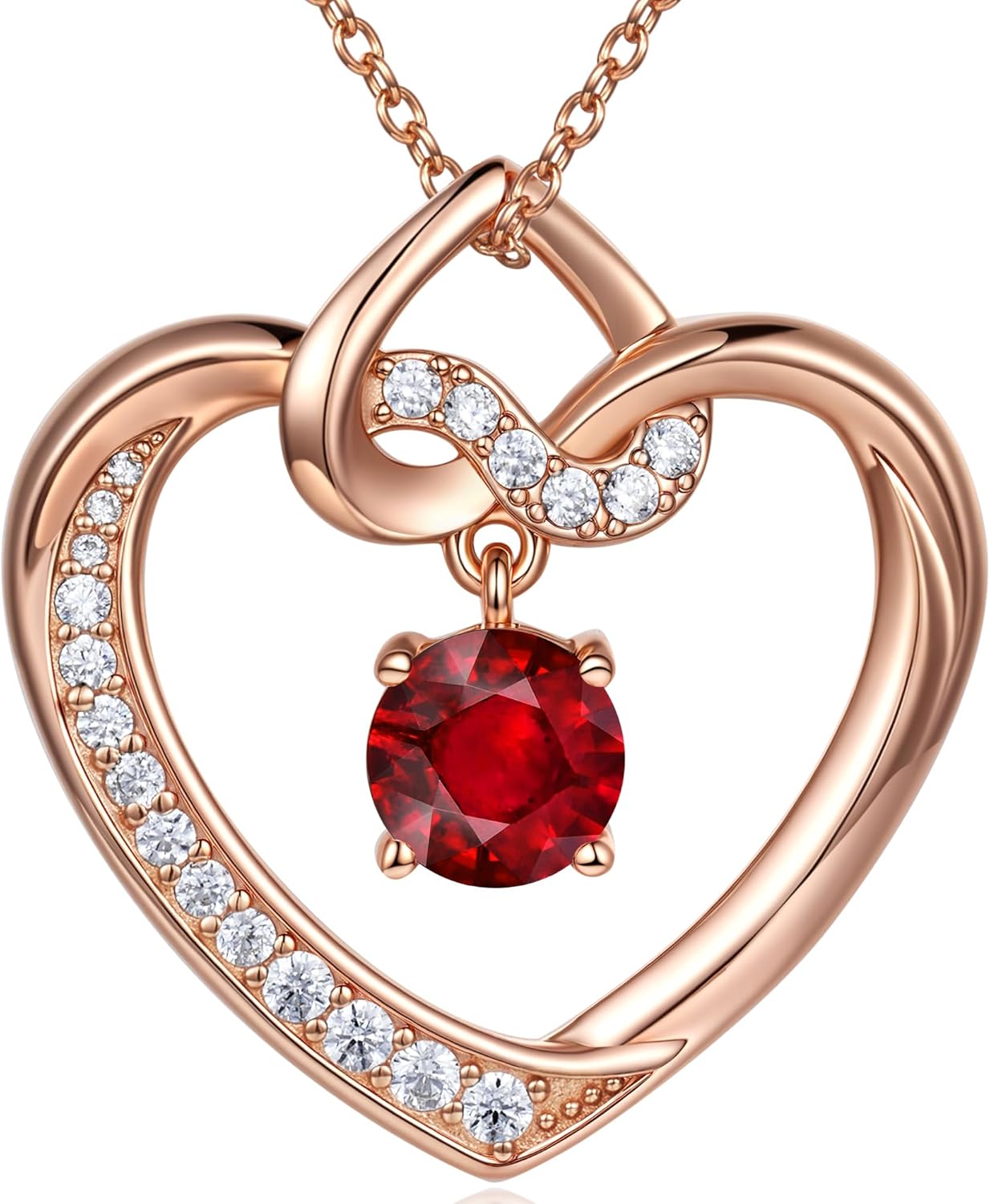 Heart Birthstone Necklaces Gifts for Women Wife, Jewelry for Women Wedding Anniversary Birthday Gifts for Wife Girlfriend Mom Christmas Valentines Gifts S925 Sterling Silver