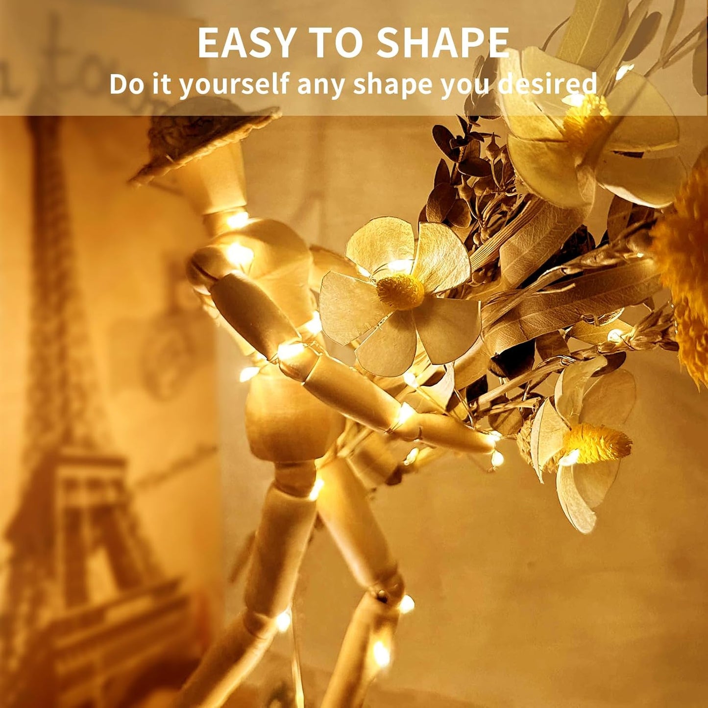 Aogist 24 Pack Fairy Lights 3 Modes 7ft 20 LED Waterproof,Battery Operated Silver Wire Firefly Starry Moon Mini String Lights for Mason Jars Christmas DIY Crafts Wedding Party Bedroom,Warm White