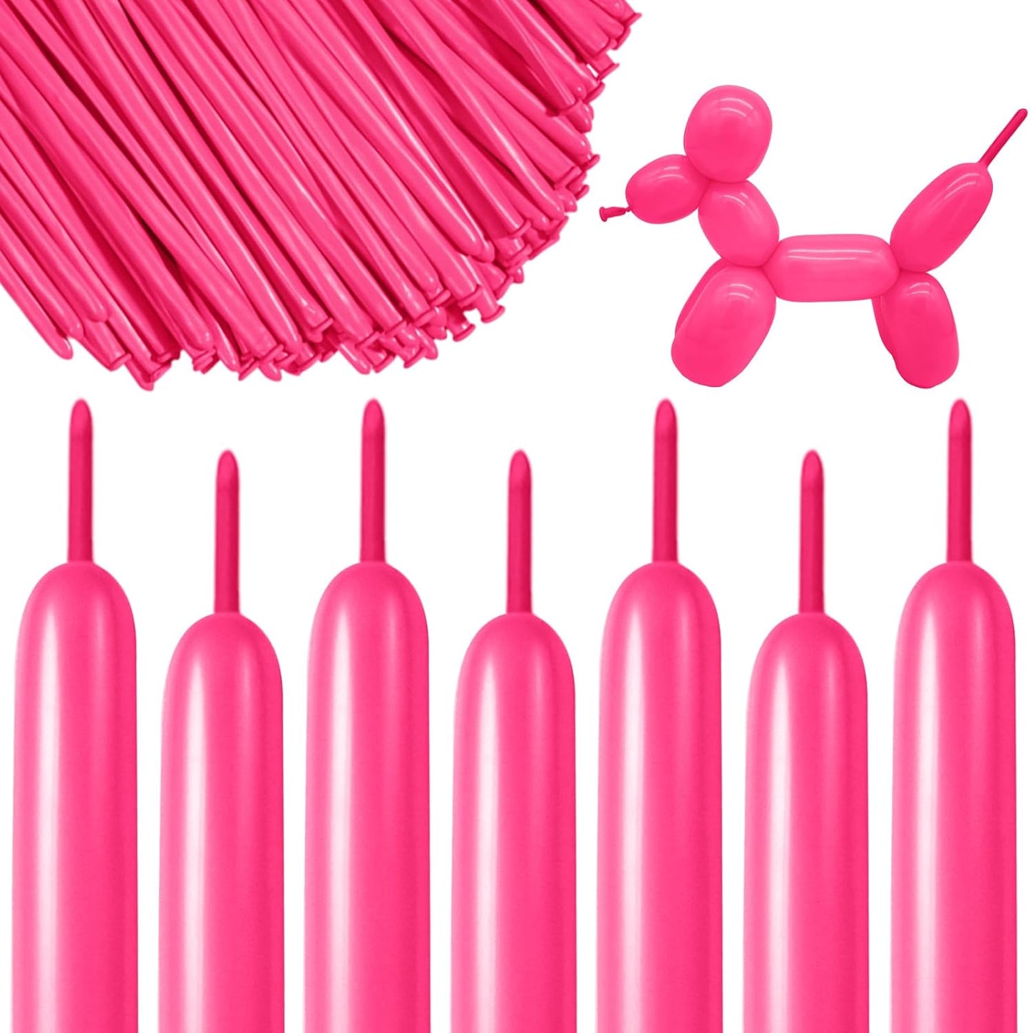 100 pcs 260 Long Balloons (Hot Pink Balloons)