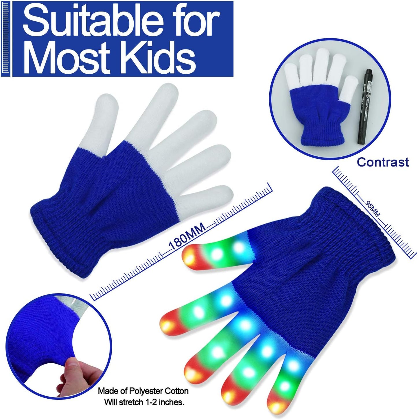Children LED Finger Light Gloves Cool Fun Toys for Kids - Gifts for Kids