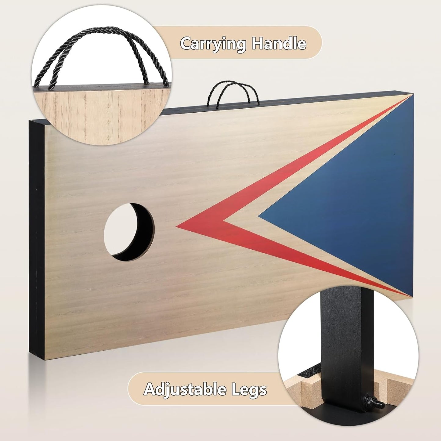 Cornhole Sets 4 x 2 ft with 8 Bean Bags Regulation Size, Corn Hole Games for Adults Outdoor Bean Bag Toss Game