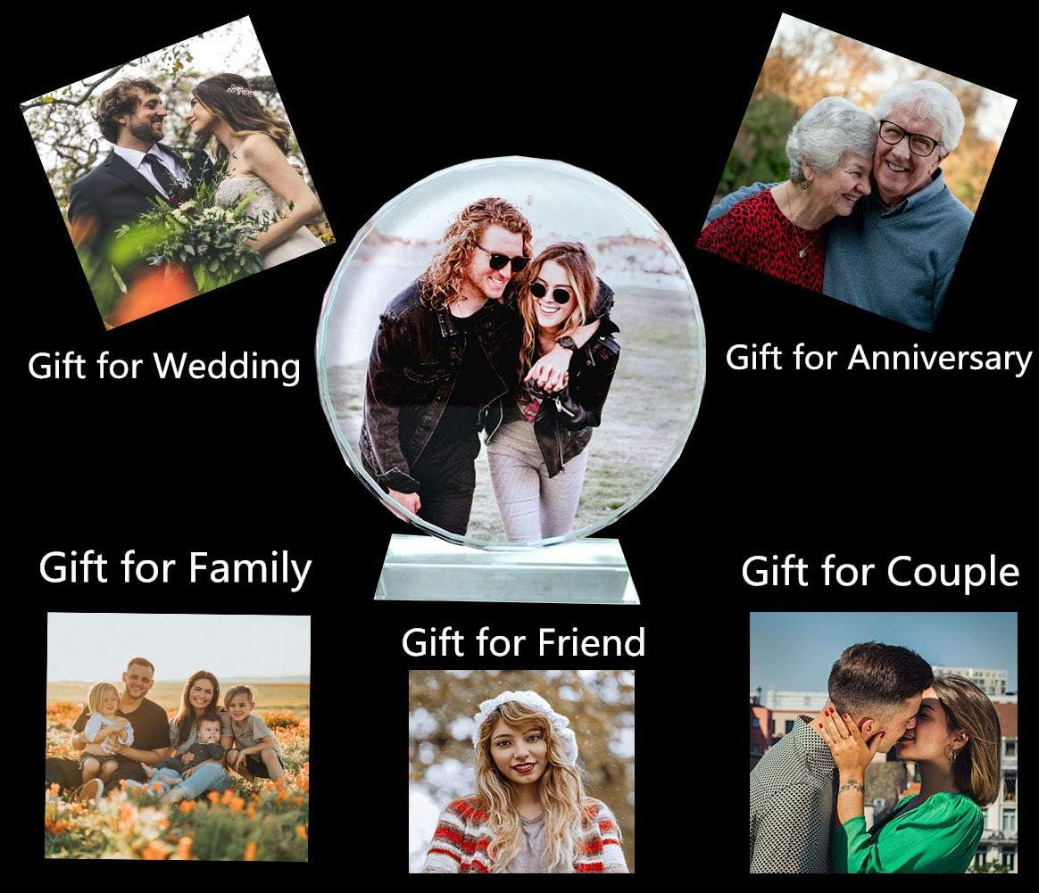 FANF&YKPY Crystal Glass Custom Color Photo Home Decor Photo Frames, Birthdays, Wedding Anniversaries, Wedding Gifts, for Girlfriends, Husbands,Wife,Friends,Parents