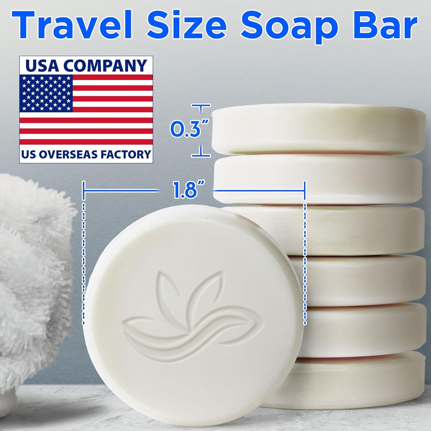BERGMAN KELLY - Hotel Soap Bars - White Tea, 0.5 oz, 100 PK - Travel Size Luxury Bulk Amenities Bar Soap, Mini Individually Wrapped Round Soap - Small Toiletries for Airbnb, Motel, Guest Bathroom