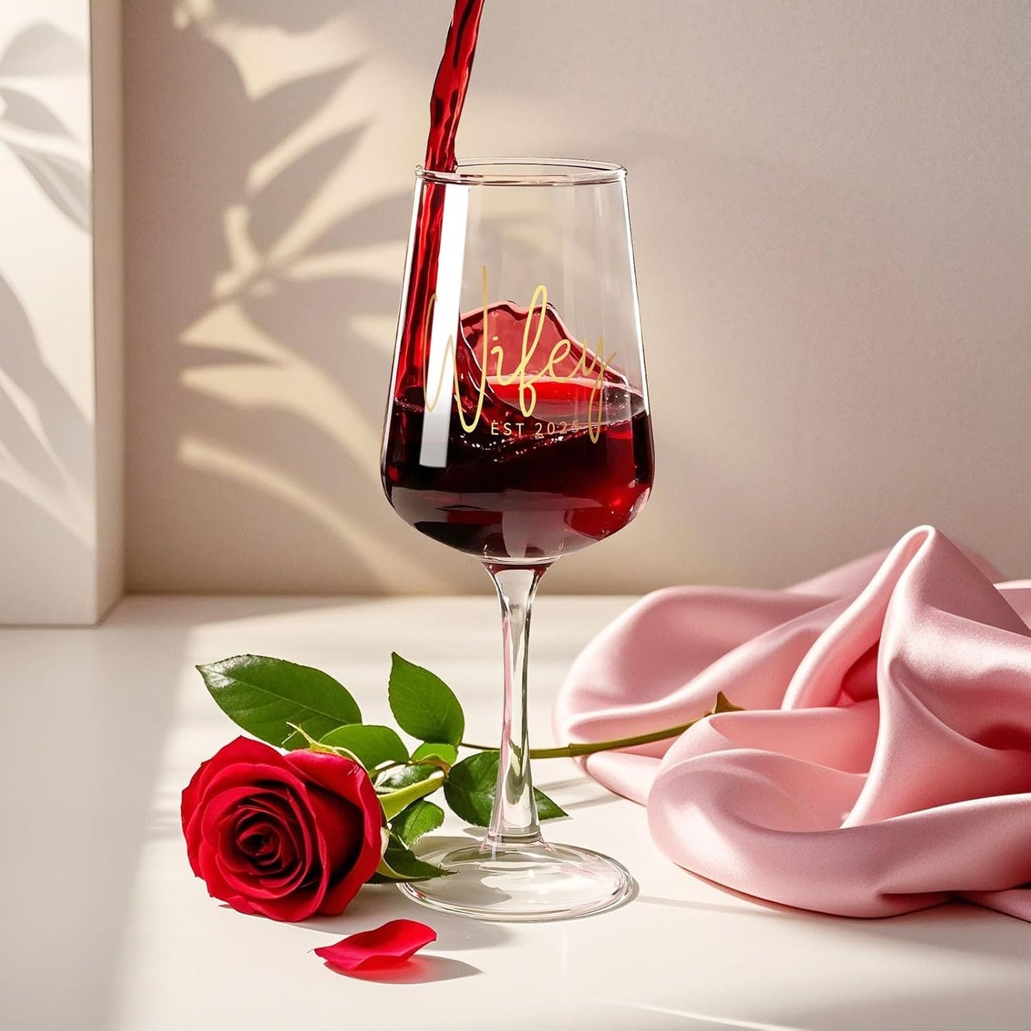 Bridal Shower Gifts, Bride to be Bachelorette Gift for Bride, Wedding Gift Bridal Engagement Gifts for Couples - 15.5 Oz Wine Glass