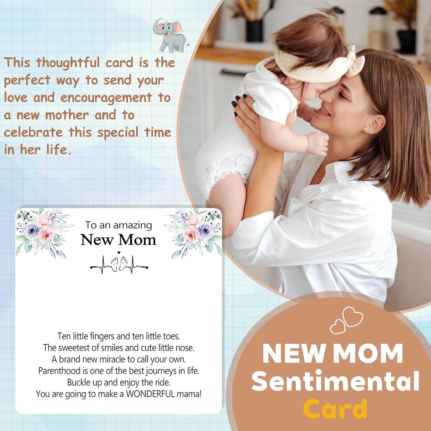 EPIRORA New Mom To Be Gift, Silver Baby Feet Heart Necklace Gifts for Pregnant Mommy 1st Time Moms, Mama Necklaces for Women Mommy to Be New Mother, Mothers Day Birthday Christmas Presents for Her