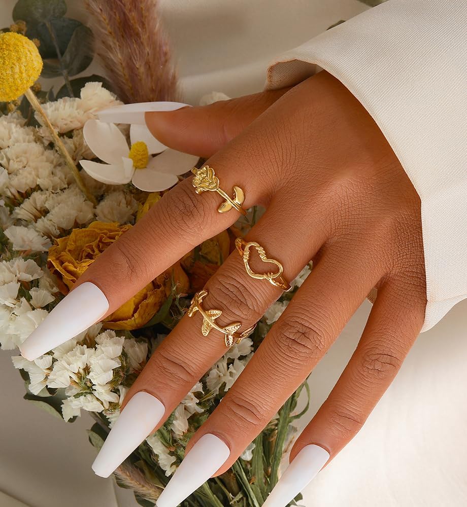 iF YOU 25 Pcs Gold Knuckle Ring Set for Women, Chunky Stackable Finger Midi Rings, Silver Simple Stacking Cute Rings Pack Trendy Stuff Jewelry Gift