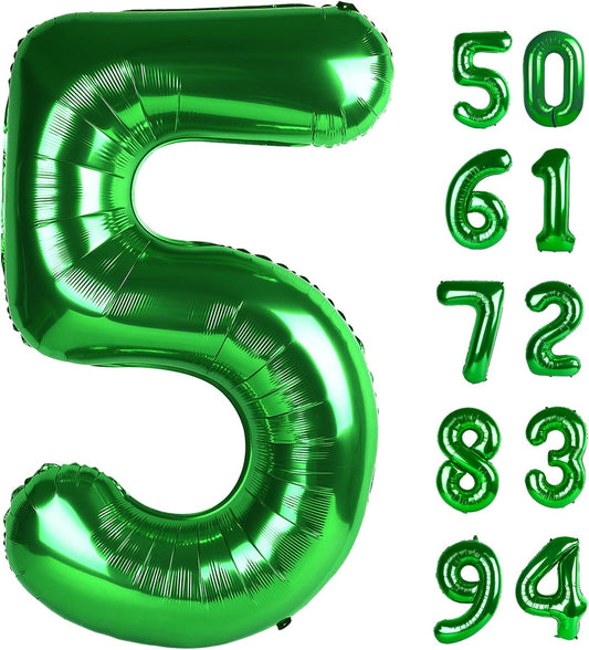 Green 5 Balloon, Number Balloons 40 Inch, 5th Birthday Balloon Decorations, Green Party Supplies, 5 Number Balloons, Number 5 Balloon, Games Theme Birthday Decorations