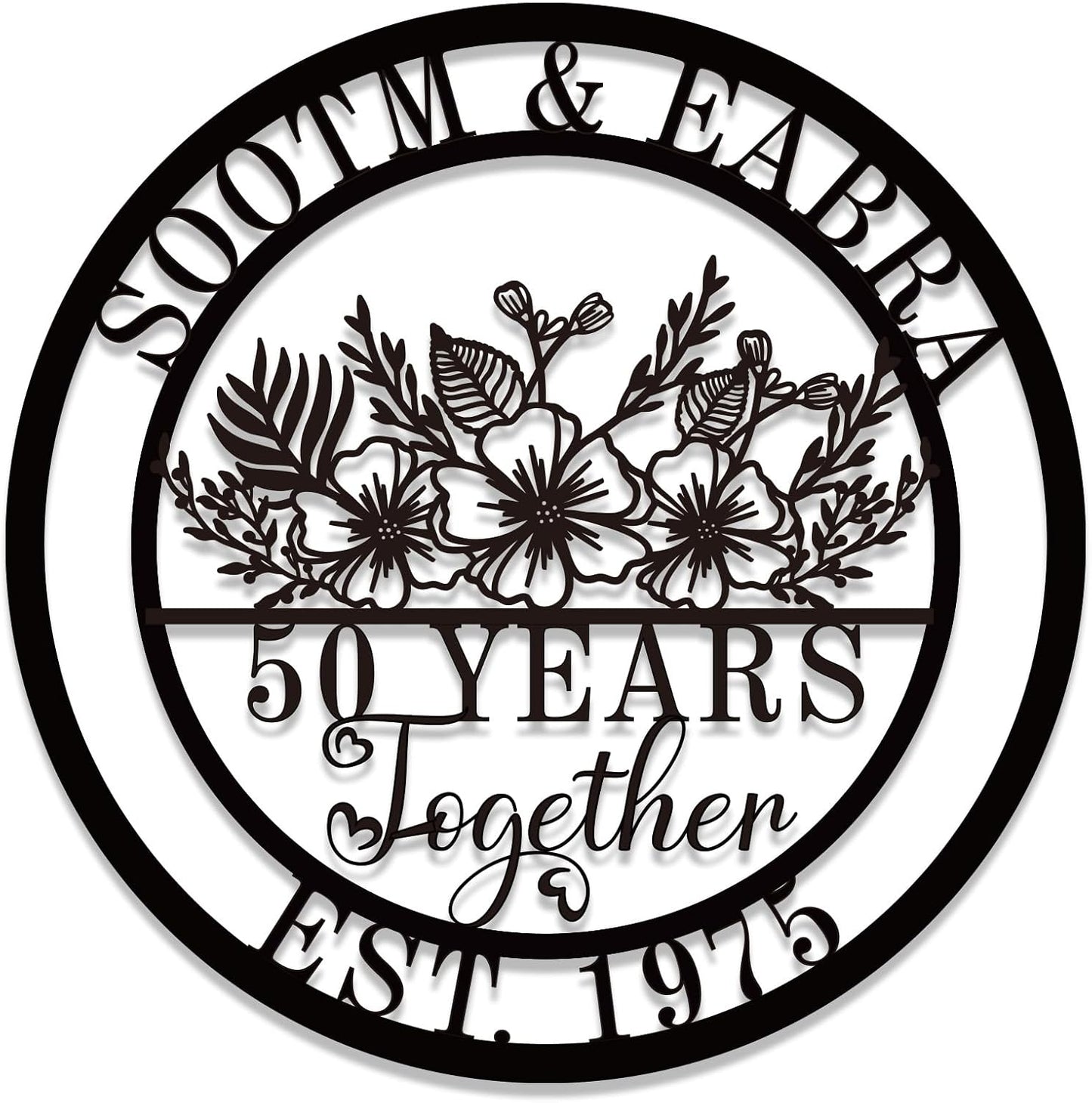 Personalized 50th/60th/25th/30th/40th/10th Anniversary Wedding Gifts for Couple Parents, Personalized 50 Year Anniversary Metal Sign Gifts, 50th Anniversary Custom Gifts, Custom Wedding Anniversary Me