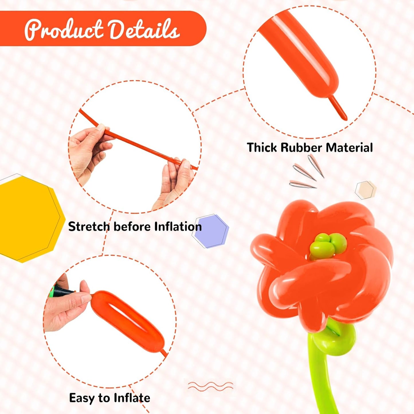 100Pcs Orange 260 Balloons, Long Balloon for Tying Balloon Arch, Long Skinny Balloons for Twisting Ballons Animal balloons Birthday Party Wedding Festival Decorations