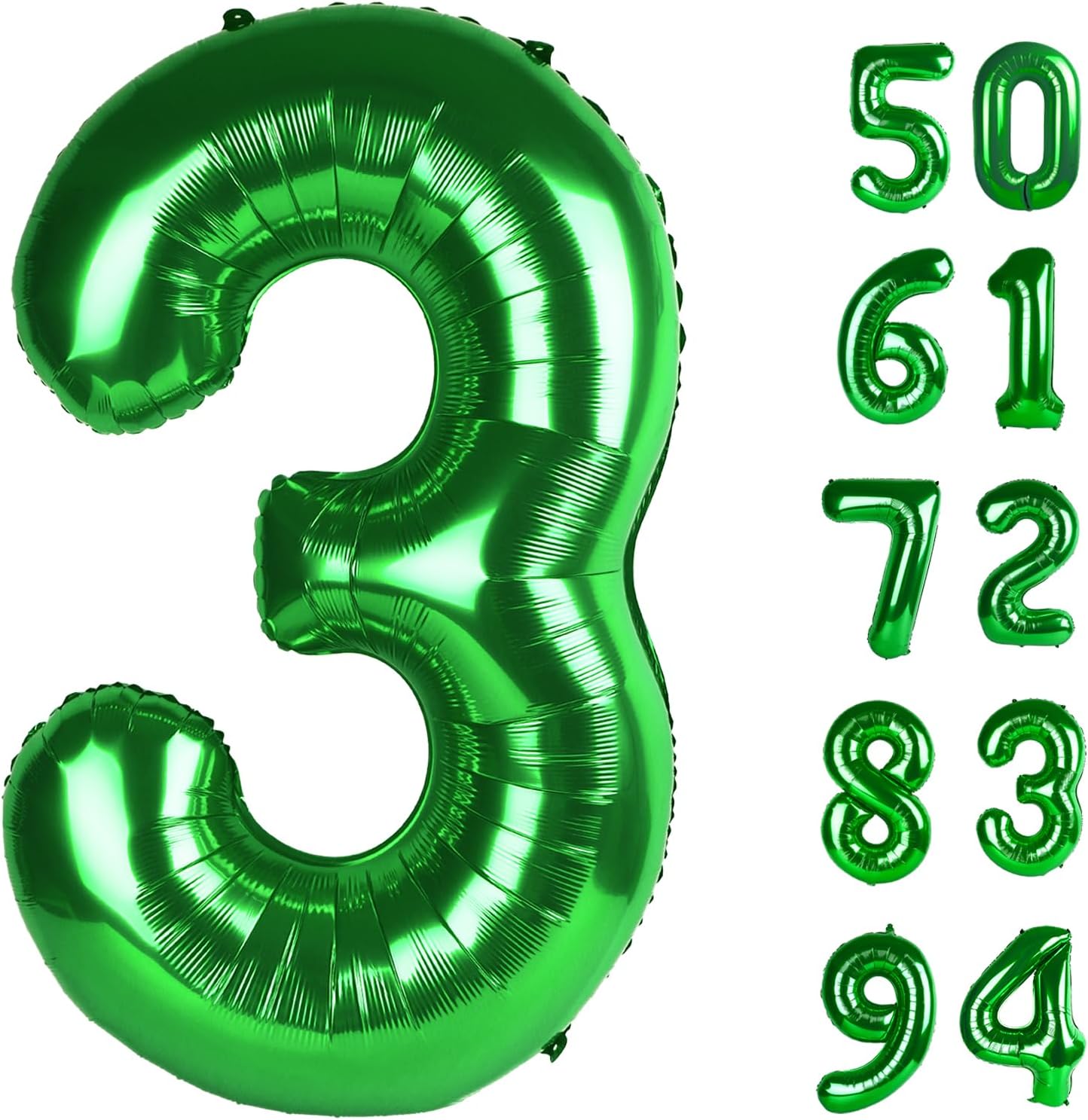 Green 3 Balloon, Number Balloons 40 Inch, 3rd Birthday Decorations for Kids Girls Boys, Men Women Green Party Supplies for Party Decorations, Number 3 Balloon, St. Patrick's Day Birthday Decorations