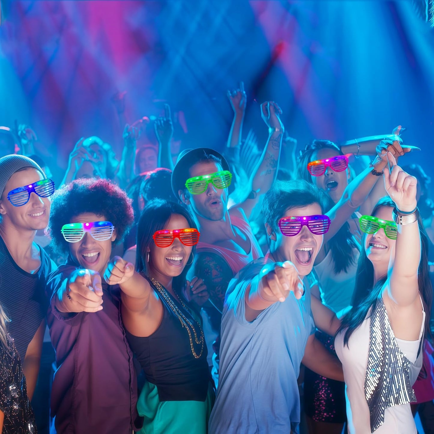 35 Pack LED Glasses Glow in The Dark Party Supplies,Multi-color & shapes Light up Glasses for Kids Adult Birthday Neon Party Favors Wedding Thanksgivings Xmas New Years