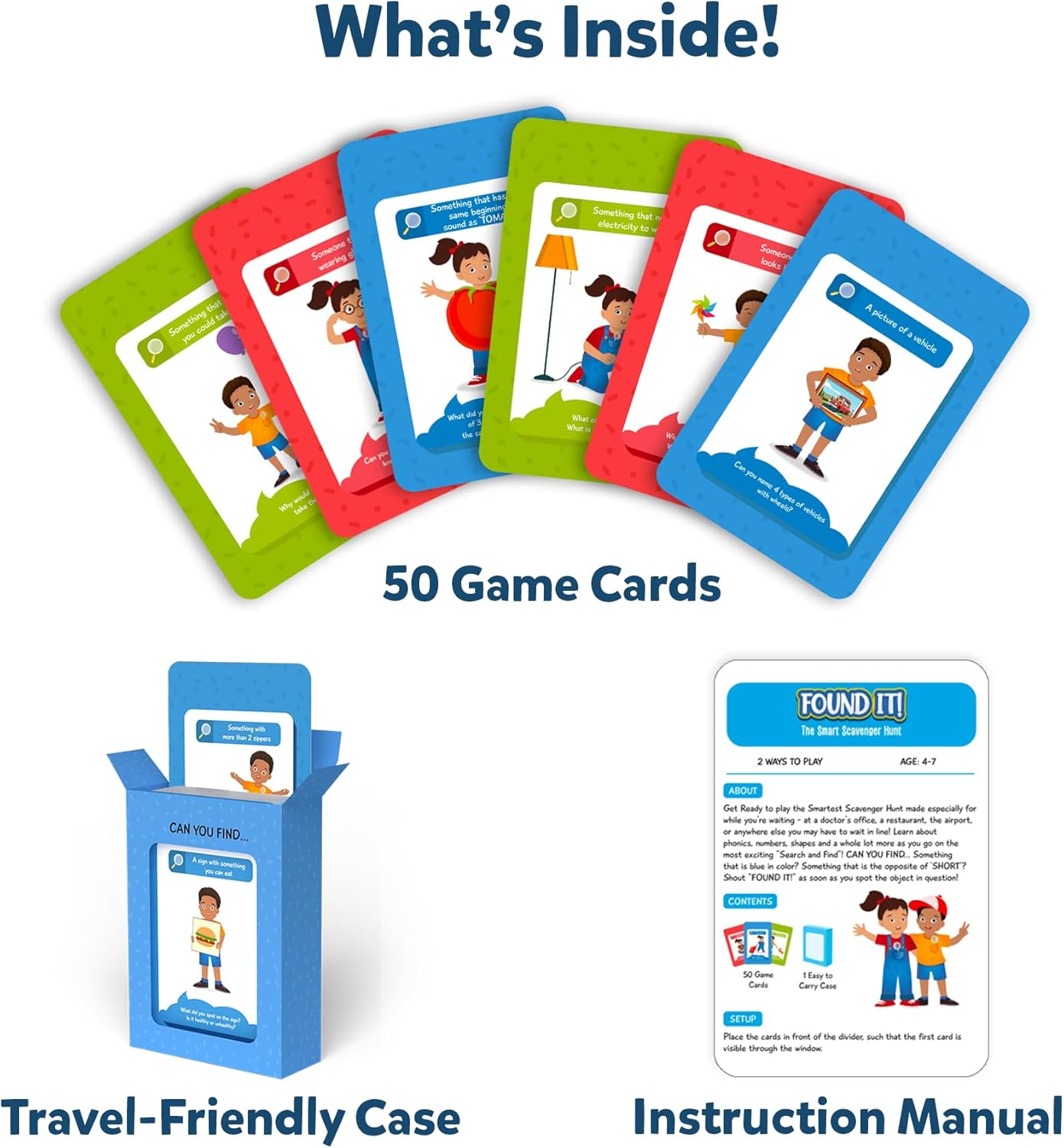 Skillmatics Scavenger Hunt Card Game - Found It for When You're Waiting, Travel & Learning Toy, Fun Family Game, Gifts for Girls, Boys, Kids Ages 4, 5, 6, 7