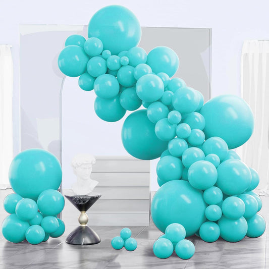 PartyWoo Teal Balloons, 140 pcs Teal Blue Balloons Different Sizes Pack of 18 Inch 12 Inch 10 Inch 5 Inch Turquoise Balloons for Balloon Garland or Balloon Arch as Birthday Party Decorations, Teal-Y69