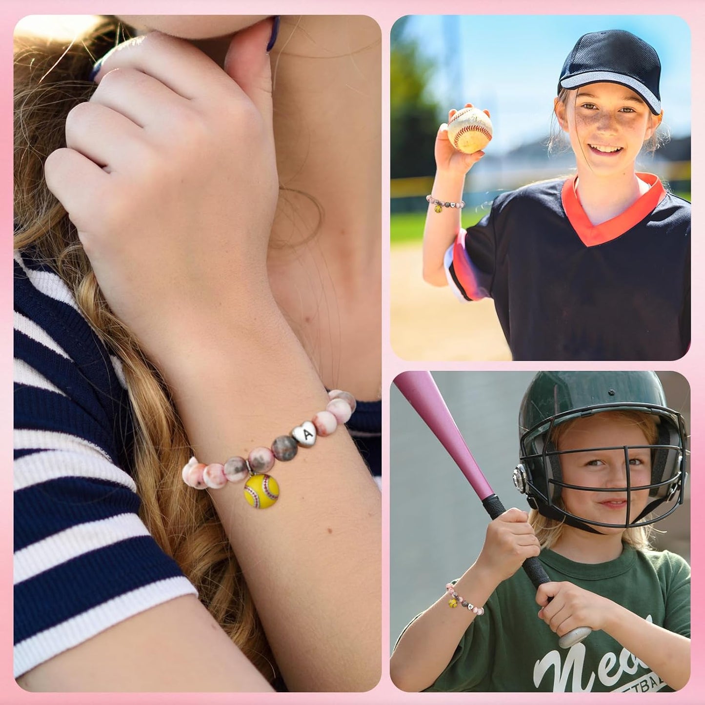 Stocking Stuffers for Teen Girls -Volleyball/Softball Bracelet Heart Initial Gifts Sports Accessories Jewelry Gift Ideas for Teen Girls Women for Christmas Birthday