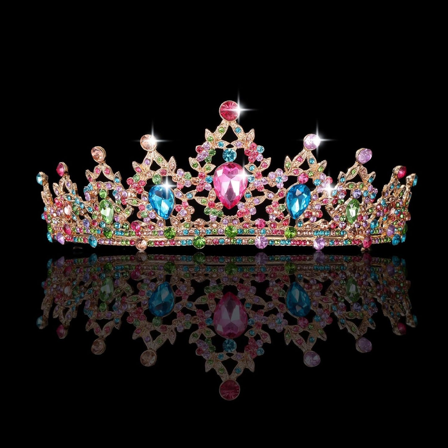 Kamirola Tiaras and Crowns for Women,Tiaras Earrings Necklace, Crystal Bridal Jewelry Set, Costume Party Halloween Prom Pageant Jewelry for Women(TR45)