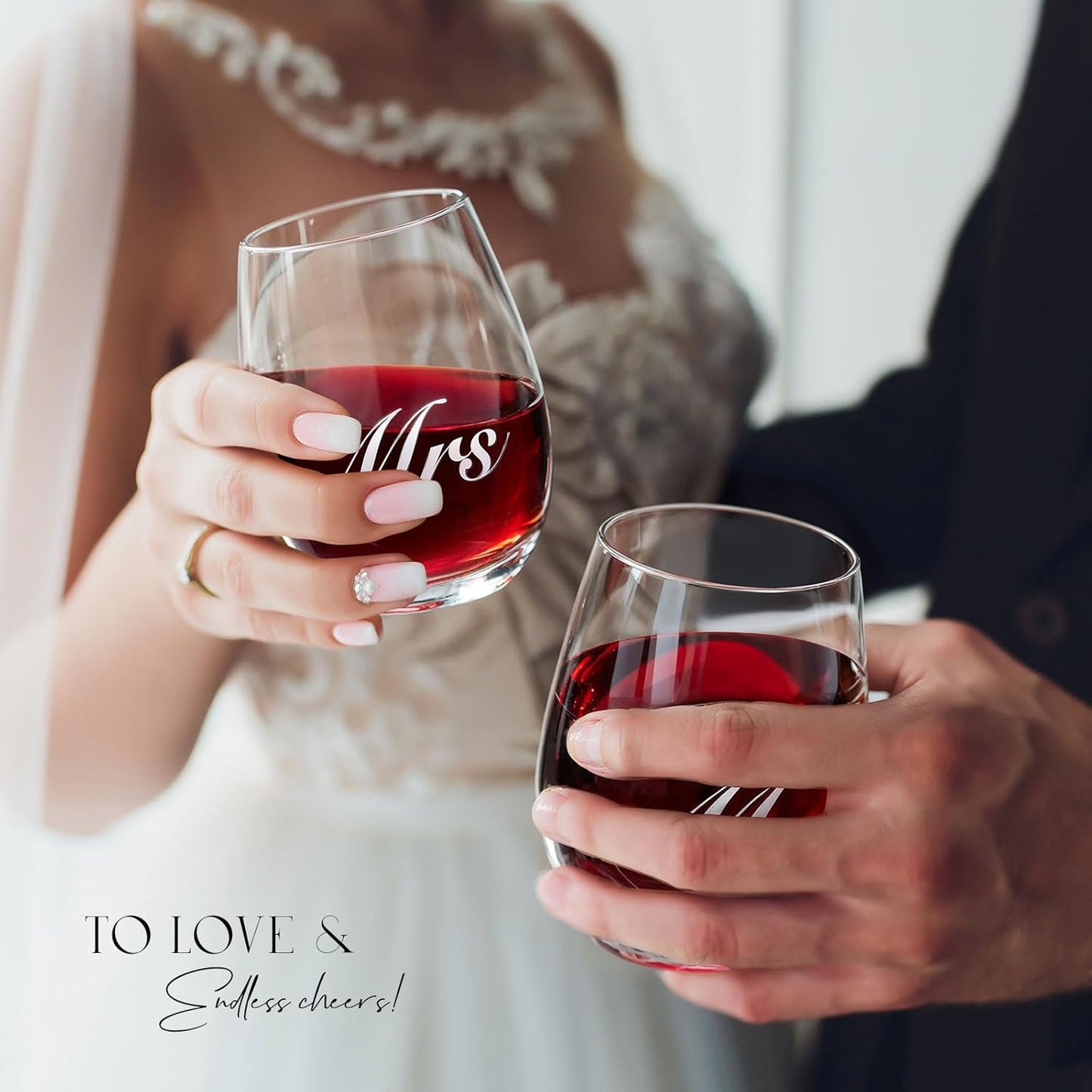 AW BRIDAL Wedding Gifts Bridal Shower Gifts Engagement Gift for Couples 2025, Mr and Mrs Wine Glasses for Bride Groom, Anniversary Bachelorette Gift for Bride Newlyweds