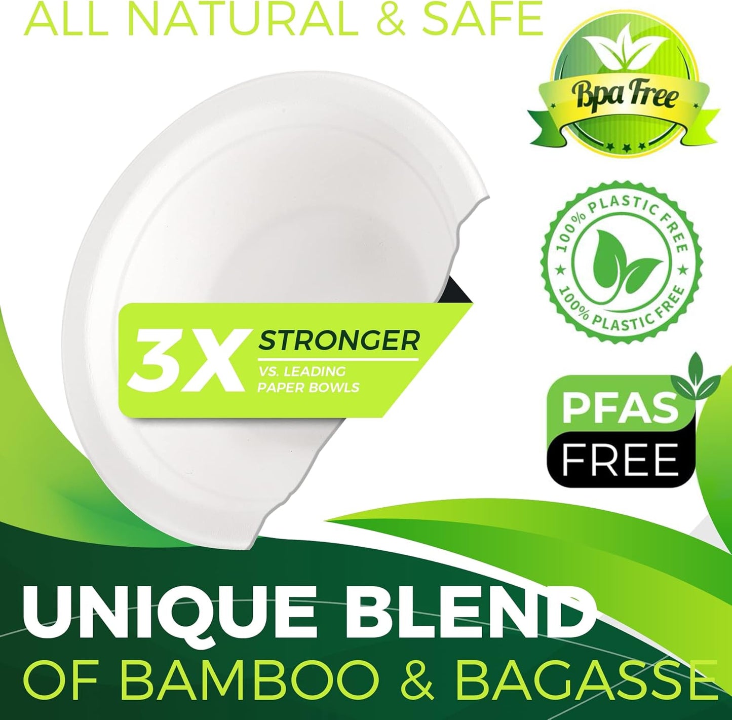 12oz Small Paper Bowls[150-Pack], Heavy Duty Bowls Perfect for Ice Cream, Milk Cereals, Snack, 100% Disposable Compostable and Eco-Friendly Made from Bagasse