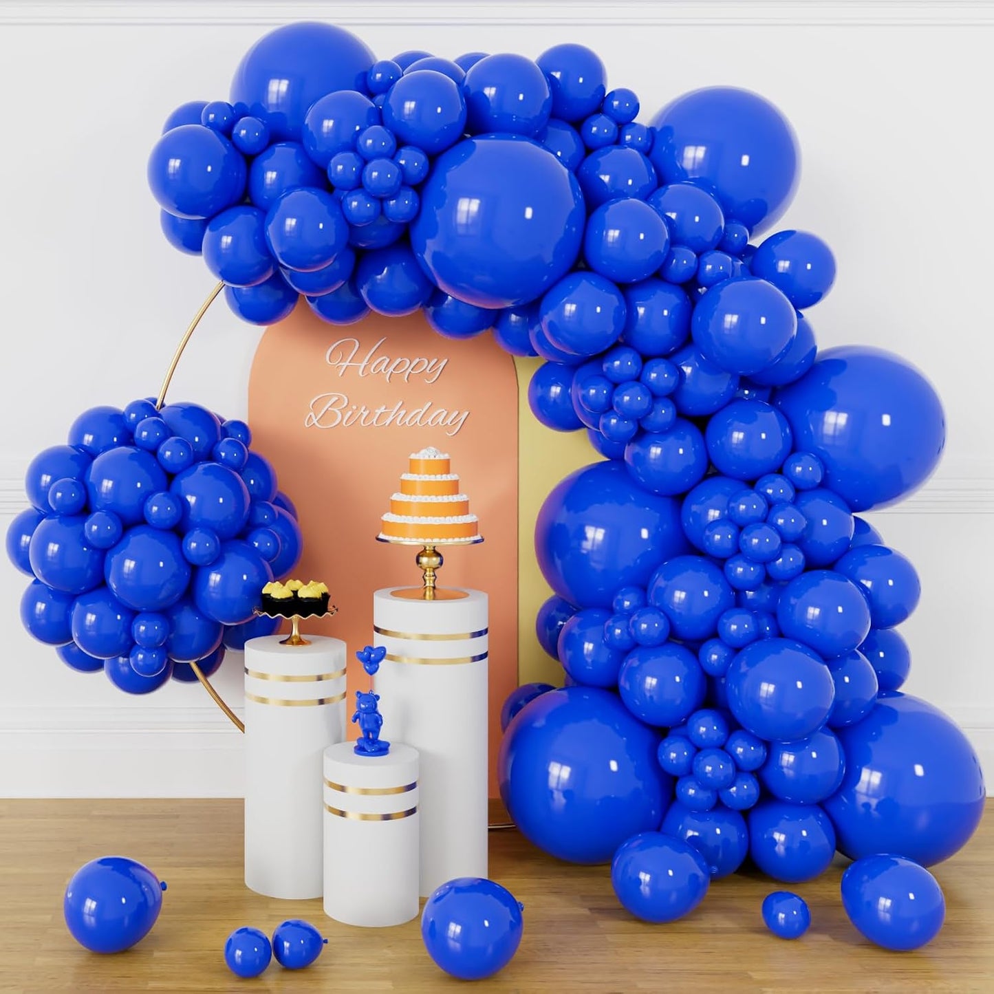 134Pcs Blue Balloons Different Sizes 5 10 12 18 Inch Blue Balloon Garland Arch Kit, Latex Balloons for Birthday Wedding Baby Shower Party Decorations.