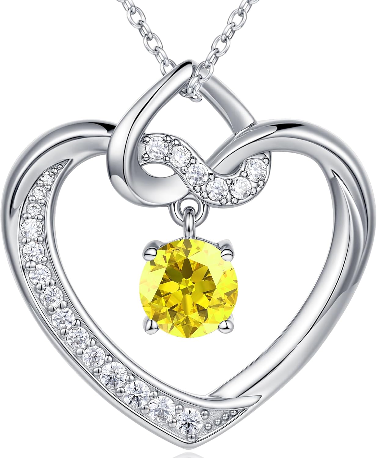 Heart Birthstone Necklaces Gifts for Women Wife, Jewelry for Women Wedding Anniversary Birthday Gifts for Wife Girlfriend Mom Christmas Valentines Gifts S925 Sterling Silver