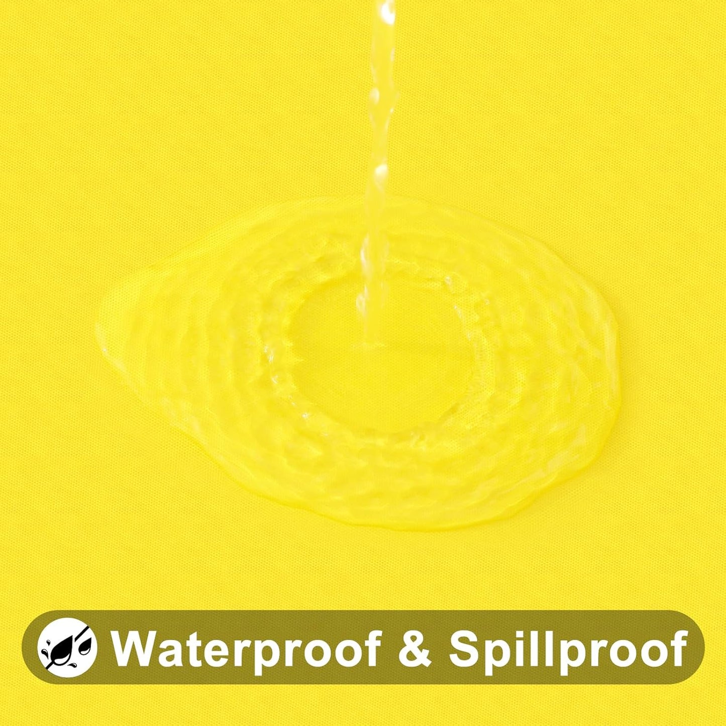 Smiry Rectangle Tablecloth, Elastic Fitted Flannel Backed Vinyl Tablecloths for 8ft Folding Tables, Waterproof Wipeable Table Covers for Indoor, Outdoor, Picnic and Camping (Yellow, 30"x96")