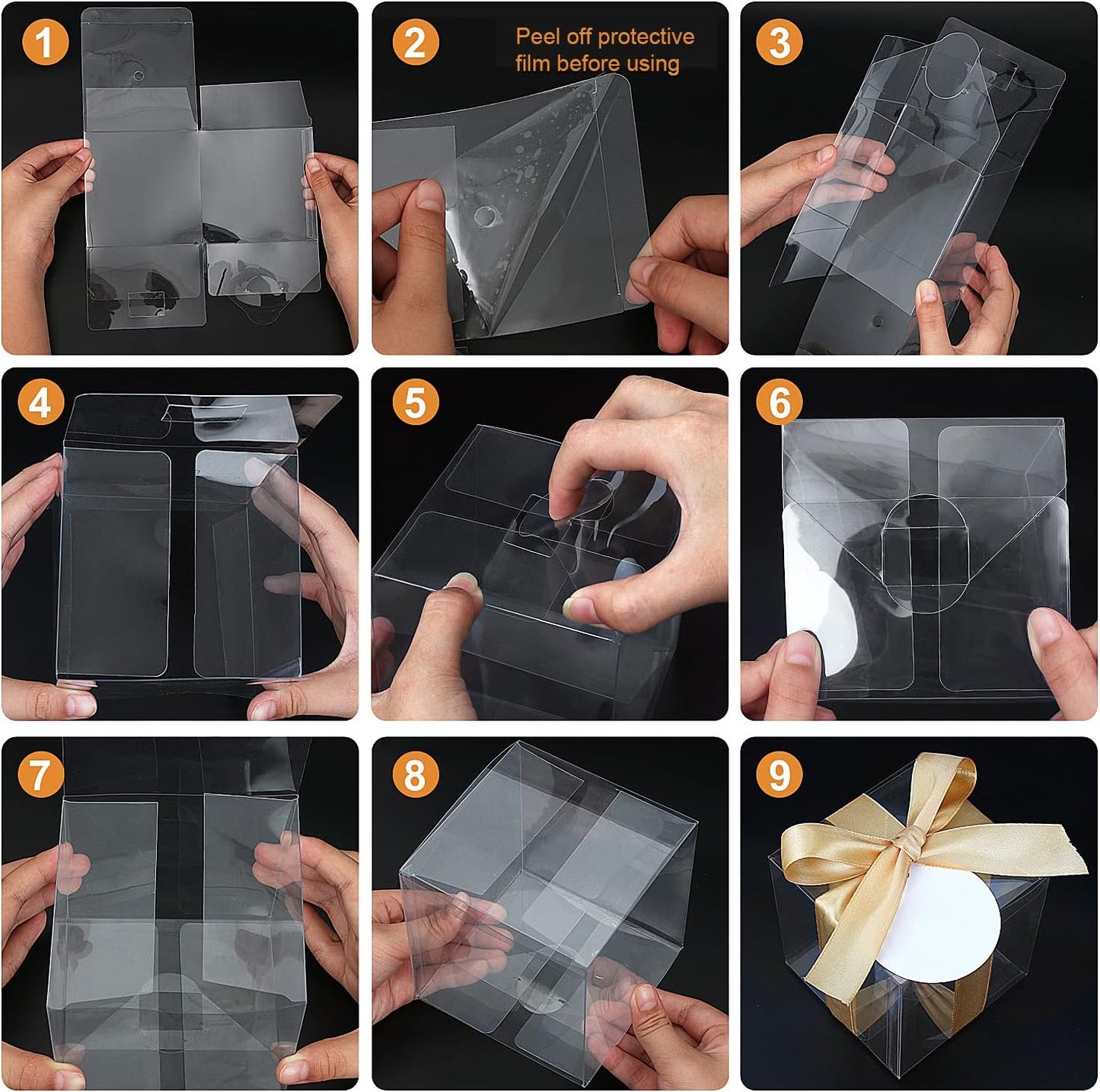 COTOPHER 60 Pcs Clear Favor Boxes, 1.5x1.5x1.5 Inch Single Chocolate Truffle Box, Plastic Mini Cube for Wedding Favors, Baby Shower, Small Gifts