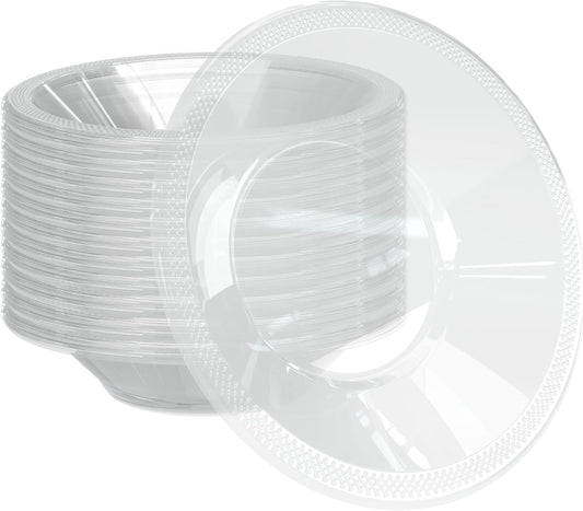 12 Oz Clear Plastic Bowls Disposable Bowls for Hot Food Soup 50 Pcs - For Soup, Salad, Cereal, Desserts & Party Supplies